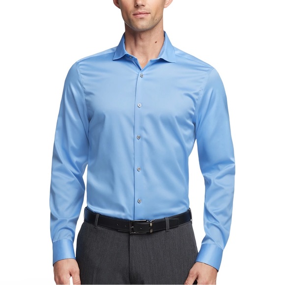 Calvin Klein Infinite Non-Iron Slim Fit Stretch Collar Dress Shirt, Light Blue - Picture 2 of 2